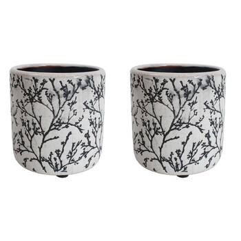 2PK LVD Terracotta Decorative Straight Planter Pot 12.5x12.5cm Branching