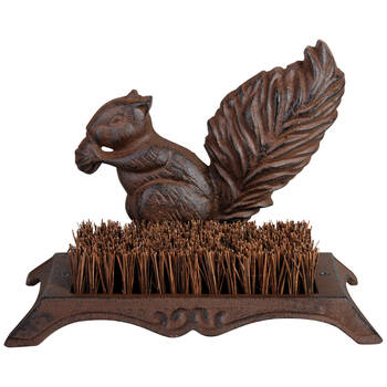 Esschert Design Cast Iron Bootscraper Squirrel Outdoor Home Decor 25.3cm Brown