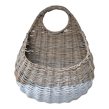 LVD Willow 44cm Hanging Curve Basket/Planter - White Dip