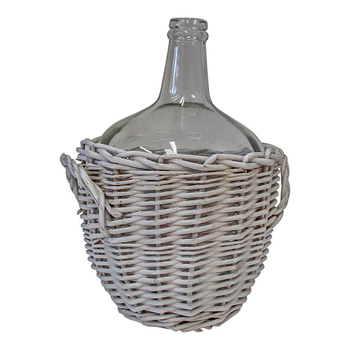 LVD Willow Glass 27cm Bottle Vase w/ Basket Home Decor - White