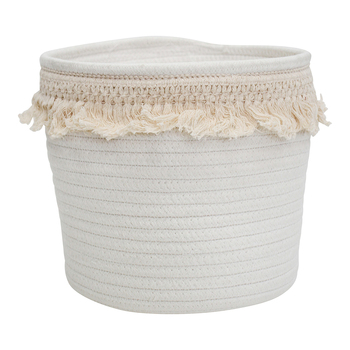 LVD Ella Cotton 20cm Tub/Planter Home Decor Round - White