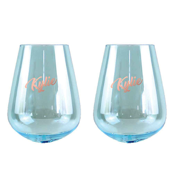 2pc Kylie Stemless 13cm/600ml Wine Glass Drinking Tumbler Set