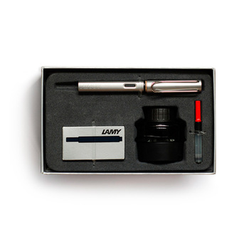 Lamy Al-Star 20cm Stainless Steel Fountain Pen Gift Pack M - Silver