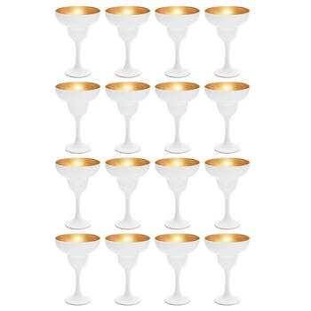 4x 4pc Artcraft Luna Classic Martini Glass Party Beverage 305ml White/Gold