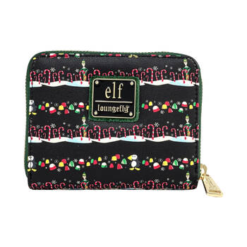 Elf Candy Cane Forest Zip Around Purse Wallet 12.7cm