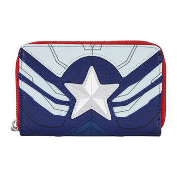 The Falcon And The Winter Soldier Faux Leather Captain America Zip Purse 6x4in