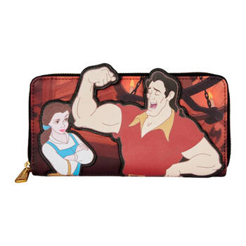 Beauty And The Beast Faux Leather Gaston Zip Purse Wallet Bag 8x4in