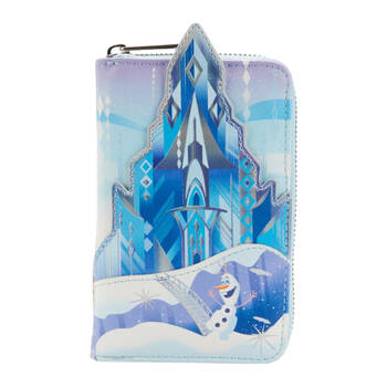 Frozen Faux Leather Castle Zipped Around Closure Wallet