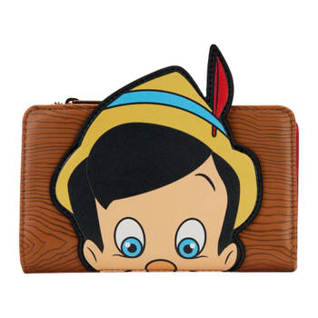 Pinocchio (1940) Faux Leather Pinocchio Peeking Flap Purse 6.5x4in