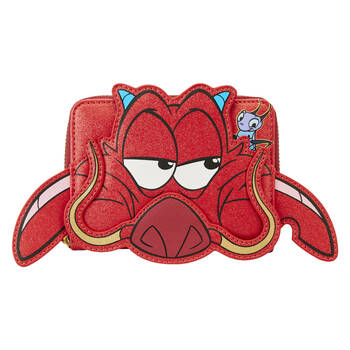Mulan 25th Anniv Mushu Glitter Cosplay Zip Wallet 5x4in