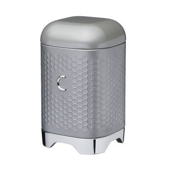 Kitchencraft Lovello Geometric Retro Coffee Canister Jar 19cm Shadow Grey