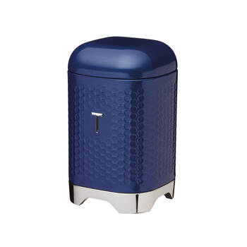 Kitchen Craft Lovello Retro Carbon Steel Tea Canister 19cm - Midnight Navy
