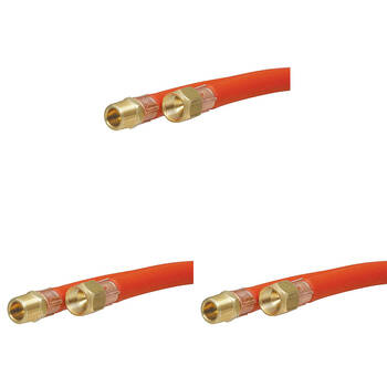 3PK Companion 1/4" x 1/4" BSPF 90cm Low Pressure Gas Hose