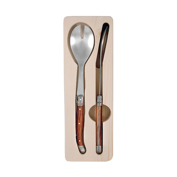 2pc Laguiole Silhouette 28.5cm Salad Server Set - Wooden