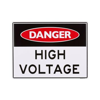 Danger High Voltage Large Sign 450x600x1mm Polypropylene