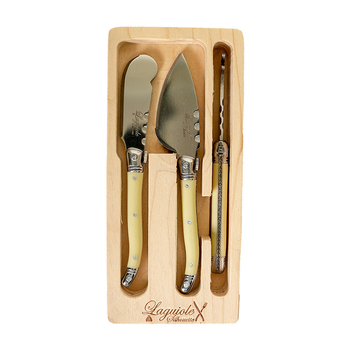 3pc Laguiole Silhouette Mini Cheese Knife Set - Ivory