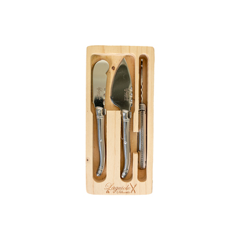 3pc Laguiole Silhouette Mini Cheese Knife Set - Stainless Steel