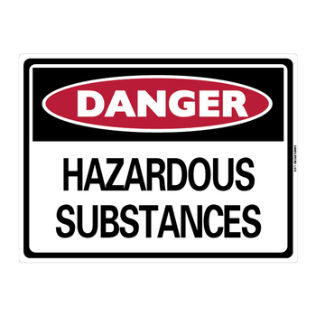 Danger Hazardous Substances Large Sign 450x600x1mm Polypropylene