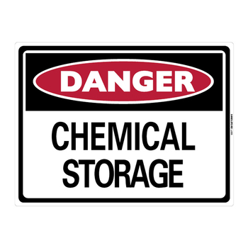 Danger Chemical Storage Large Sign 450x600x1mm Polypropylene