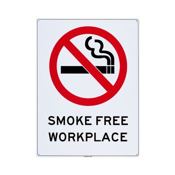 Smoke Free Workplace Large Sign 450x600x1mm Polypropylene