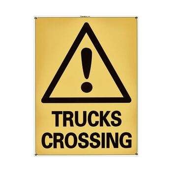 Trucks Crossing Large Sign 450x600x1mm Polypropylene