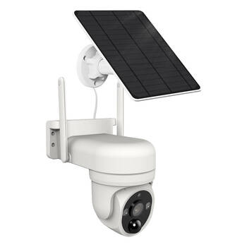 Laser FHD Outdoor Pan Tilt Camera Solar Motion Detection Night Vision White
