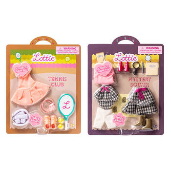 Lottie Tennis Club/Mystery Solver Outfit For Girl Dolls Combo Set 3y+