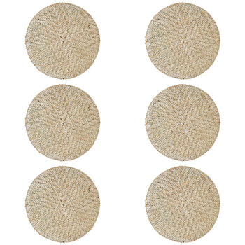 6PK LVD Placemat Rnd Natwash Decorative Home Kitchen Decor 30x30cm