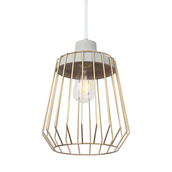 Maine & Crawford Luminite 25x135cm Cage/Concrete Pendant Lab - Copper