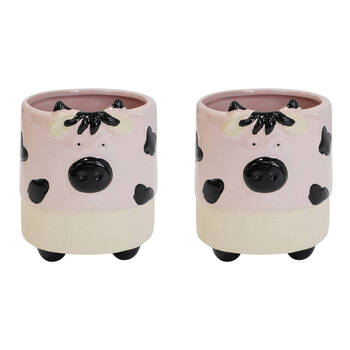 2PK LVD Ceramic Planter Home Decor Small 11x11cm - Moovellous Cow