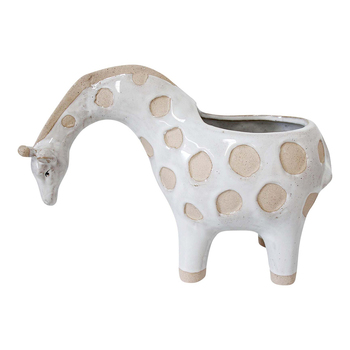 LVD Lawrence Giraffe Ceramic 26.5cm Planter Home/Garden Decor - White/Beige