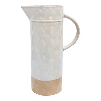 LVD Tall Ceramic Stoneware 23cm Water Jug/Decorative Vase Container - White
