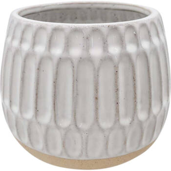 LVD Ceramic Stoneware Planter Pot Honeycomb Large 16.3x14.5cm White