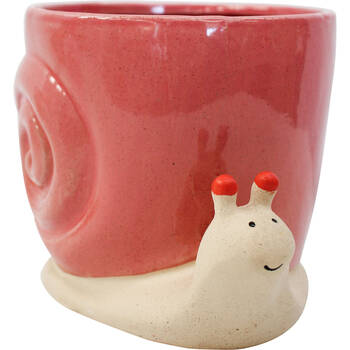 LVD Ceramic Decorative Planter Pot Lucky Snail Large 18.5x13.9cm Rust