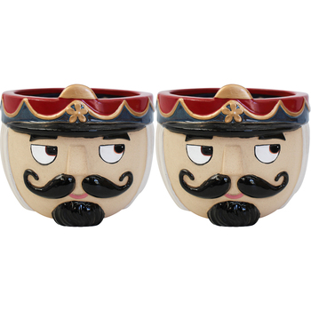 2PK LVD 16x16cm Ceramic Sargeant Planter Pot Home Indoor Decor