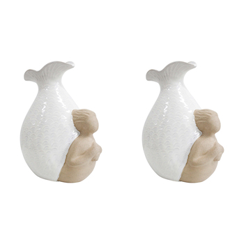 2PK LVD Ceramic Flower Vase Mermaid Lola Decorative Home Decor