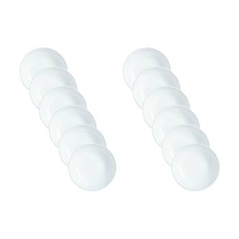 2x 6pc Luminarc Ammonite Soup Plate 21x4.5cm Serveware Opal Glass White