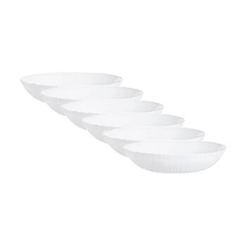 6pc Luminarc Ammonite Cereal Bowl 14x3.5cm Serveware Opal Glass White