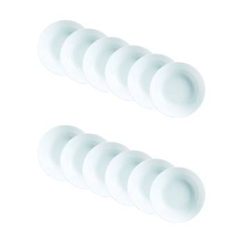 2x 6pc Luminarc Diwali Bowl Soup Plate 20x4.2cm Serveware Opal Glass White