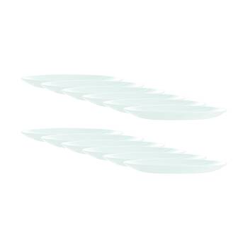 2x 6pc Luminarc Diwali Dessert Plate 19x1.7cm Serveware Opal Glass White