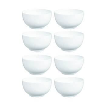 2x 4pc Luminarc Diwali Cereal Bowl 14.x14x8cm Serveware Opal Glass White