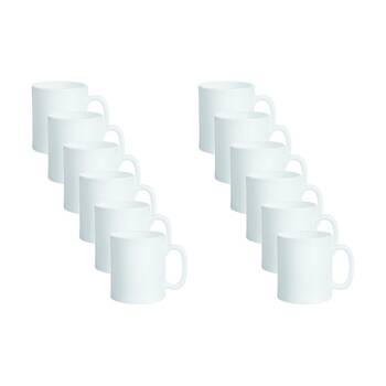 2x 6pc Luminarc Evolution Mugs 8x8x9cm Drinkware Opal Glass White