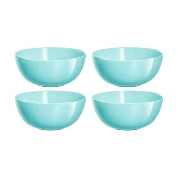 2x 2pc Luminarc Diwali Salad Bowl 21x9.3cm Serveware Opal Glass Turquoise