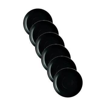 6pc Luminarc Diwali Dinner Plate 25x2cm Serveware Opal Glass Black