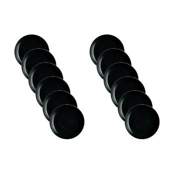 2x 6pc Luminarc Diwali Dinner Plate 25x2cm Serveware Opal Glass Black