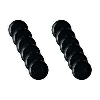 2x 6pc Luminarc Diwali Dessert Plate19x2cm Serveware Opal Glass Black