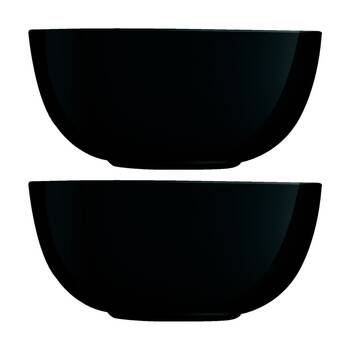 2pc Luminarc Diwali Salad Bowl 21x10cm Serveware Opal Glass Black