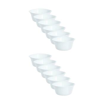 2x 6pc Luminarc Smart Wavy Baking Ramekins 12x5cm Bakeware Opal Glass White