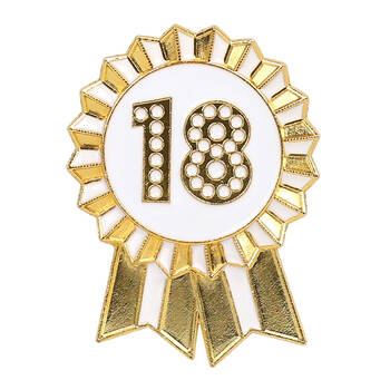 Talking Tables Enamel Badge 18th Birthday Party Decoration 6cm Luxe Gold