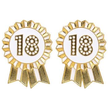2PK Talking Tables Enamel Badge 18th Birthday Party Decoration 6cm Luxe Gold